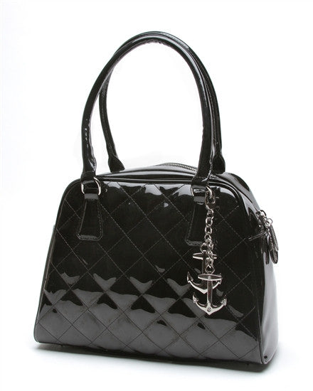 Amazon.com: XingChen Shiny Patent Leather Women Handbag Crocodile Pattern  Shoulder Bag Flower Pendant Top Handle Tote Satchel Purse Black : Clothing,  Shoes & Jewelry